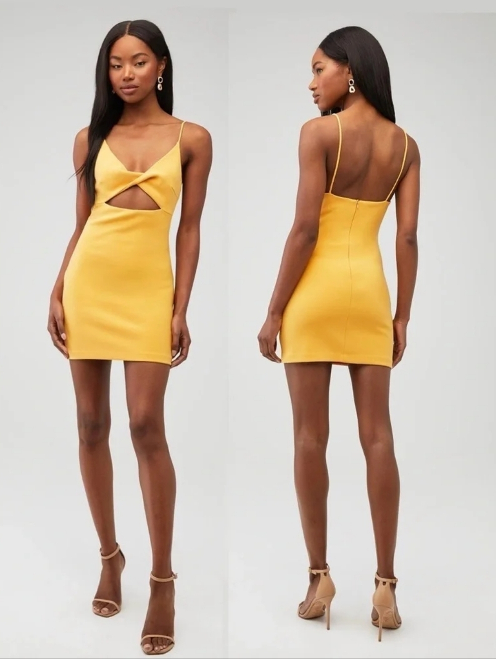 Bec And Ridge Yellow Marigold/ Yellow Cutout Mini Dress Size 6